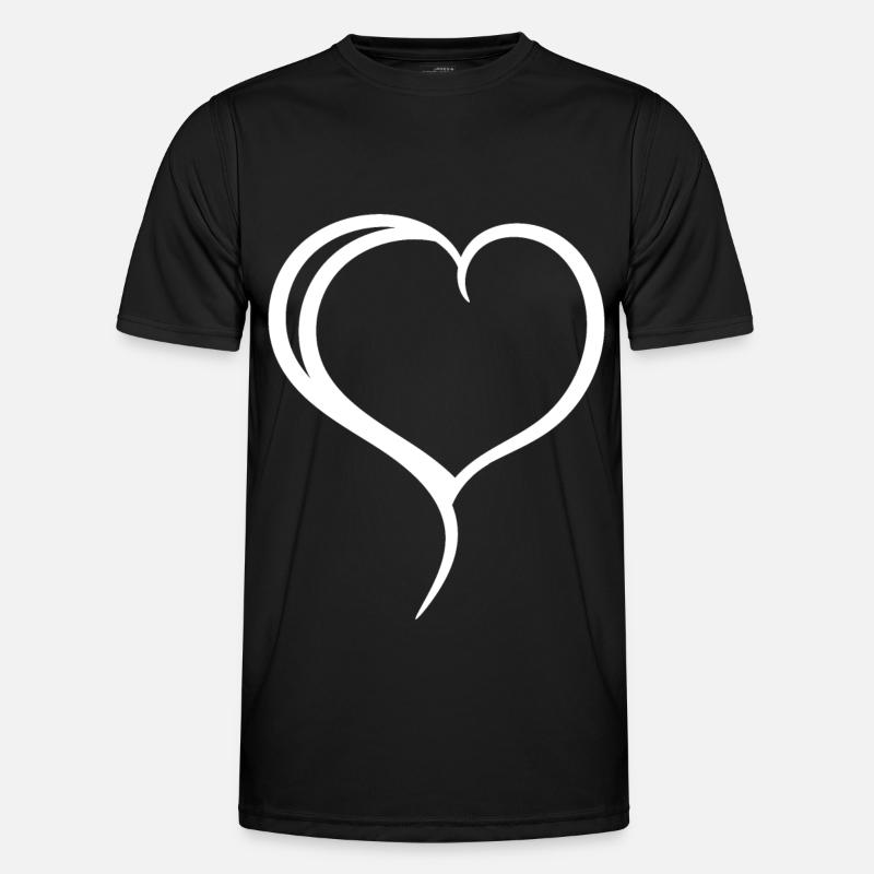 White Heart Simple - Men's Functional T-Shirt - black