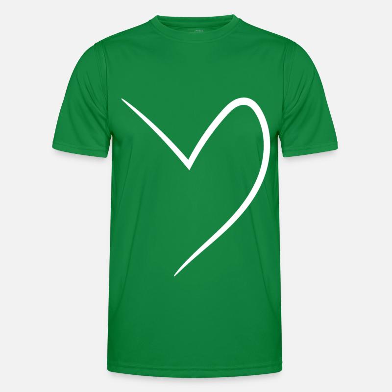 White Half Heart Men's Functional T-Shirt