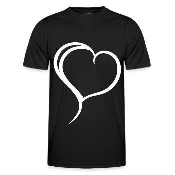 Plain White Heart - Men's Functional T-Shirt - black - Front - AI Model Male 178 dark (178cm)