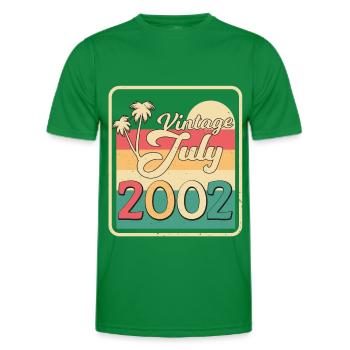 20 years in July 2002 - Men's Functional T-Shirt - kelly green - Front - AI Model Male 178 dark (178cm)