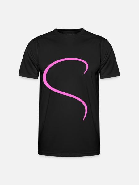 Conception rose demi-cœur - T-shirt sport Homme - noir