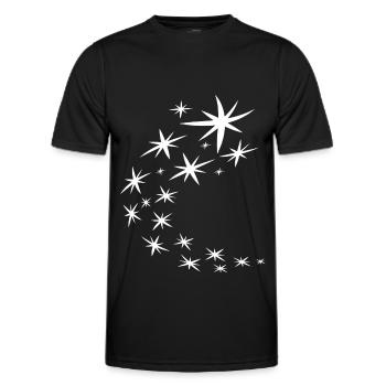 Weisses Sternenbogen Design - Männer Funktions-T-Shirt - Schwarz - Vorne - AI Model Male 178 dark (178cm)