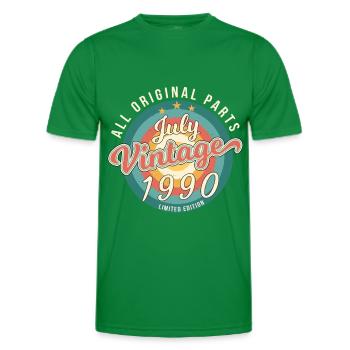 Born in July 1990 - Men's Functional T-Shirt - kelly green - Front - AI Model Male 178 dark (178cm)