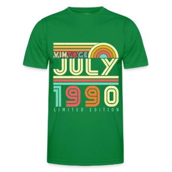 Né en juillet 1990 - T-shirt sport Homme - vert - Devant - AI Model Male 178 dark (178cm)