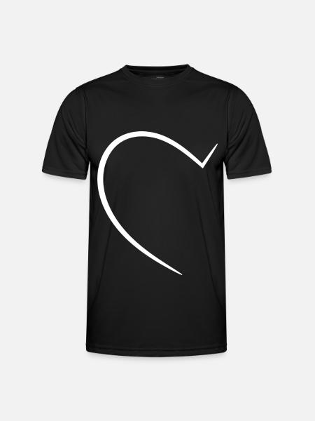 Half White Heart - Men's Functional T-Shirt - black