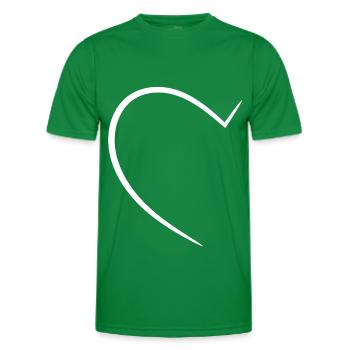 Demi-cœur blanc - T-shirt sport Homme - vert - Devant - AI Model Male 178 dark (178cm)