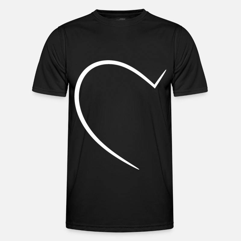 Half White Heart - Men's Functional T-Shirt - black