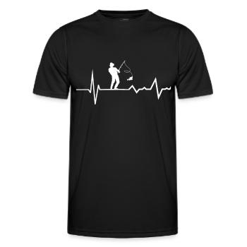 Recreational anglers on ECG line - Men's Functional T-Shirt - black - Front - AI Model Male 178 dark (178cm)