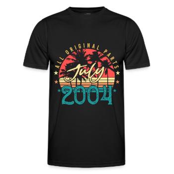 July 2004 Finally of legal age - Men's Functional T-Shirt - black - Front - AI Model Male 178 dark (178cm)