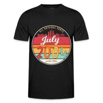 July 2004 Finally of legal age - Men's Functional T-Shirt - black - Front - AI Model Male 178 dark (178cm)