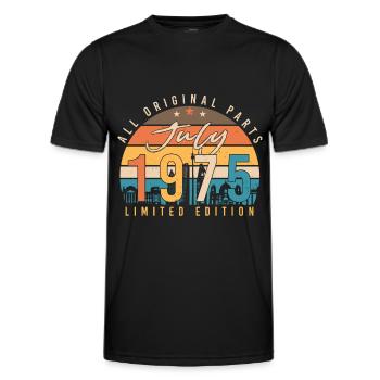 Birthday greeting 1975 In July - Men's Functional T-Shirt - black - Front - AI Model Male 178 dark (178cm)
