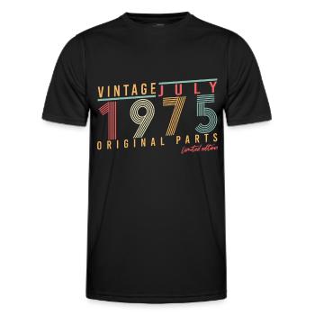 July 1975 Birthday greeting - Men's Functional T-Shirt - black - Front - AI Model Male 178 dark (178cm)