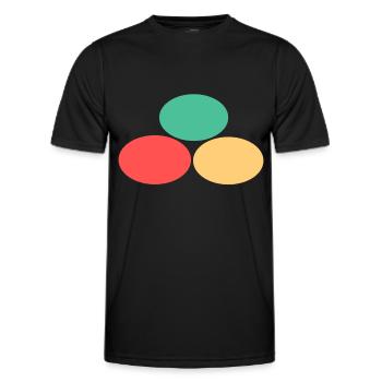 Three points- Green- Red- Yellow - Men's Functional T-Shirt - black - Front - AI Model Male 178 dark (178cm)