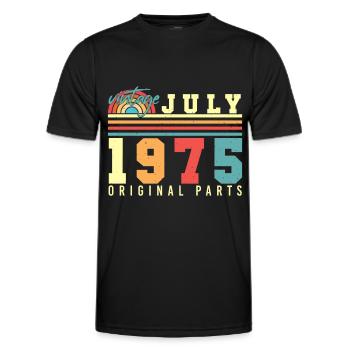 July 1975 Birthday greeting - Men's Functional T-Shirt - black - Front - AI Model Male 178 dark (178cm)