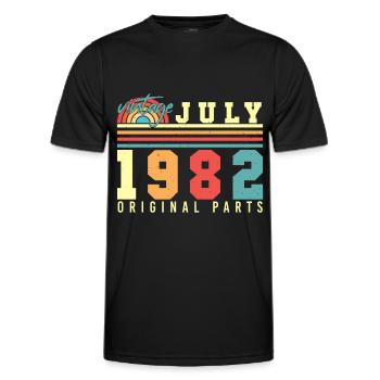 On the occasion of the 40th birthday of July 1992 - Men's Functional T-Shirt - black - Front - AI Model Male 178 dark (178cm)