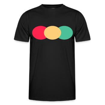 Three Ovals- Green- Red- Yellow - Men's Functional T-Shirt - black - Front - AI Model Male 178 dark (178cm)