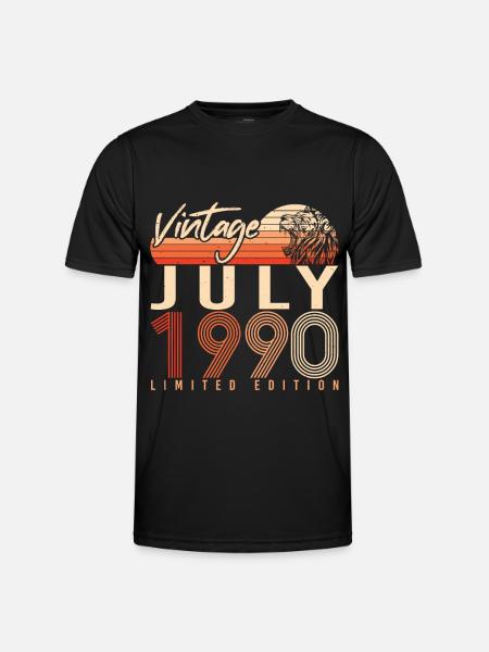 1990 Juli Geschenkidee - Männer Funktions-T-Shirt - Schwarz