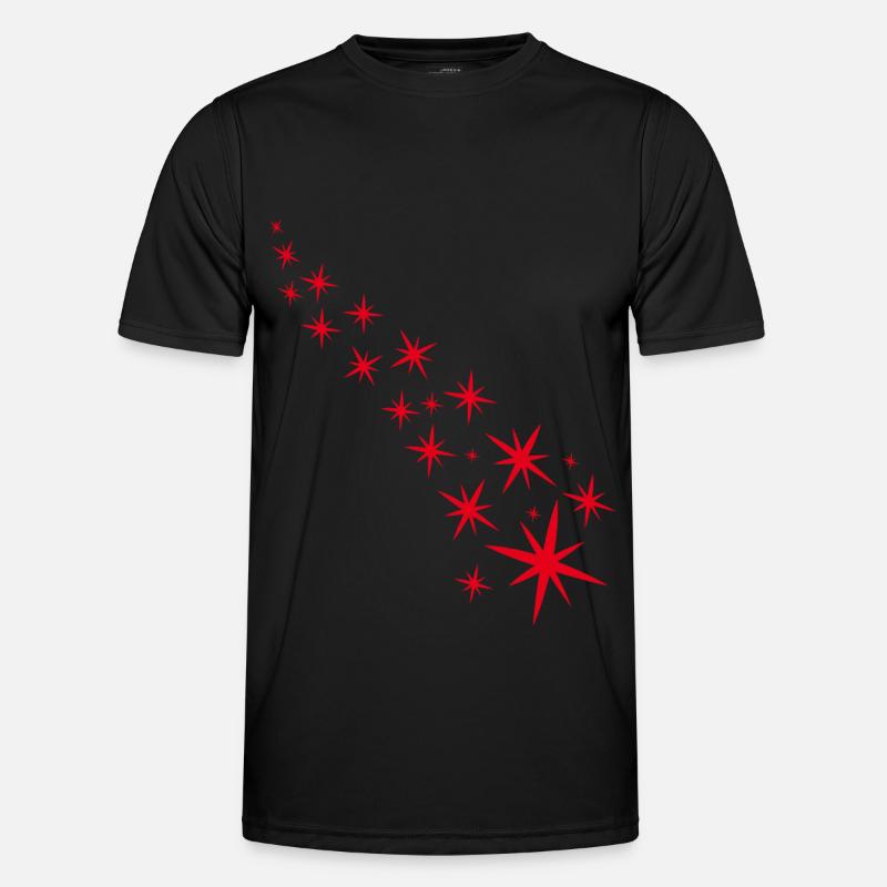 Roter Sternenhimmel Männer Funktions-T-Shirt