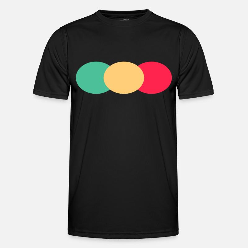 Three Oval- Green- Red- Yellow Men's Functional T-Shirt