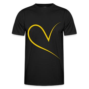 Halbes Herz Gelb Simpel - Männer Funktions-T-Shirt - Schwarz - Vorne - AI Model Male 178 dark (178cm)