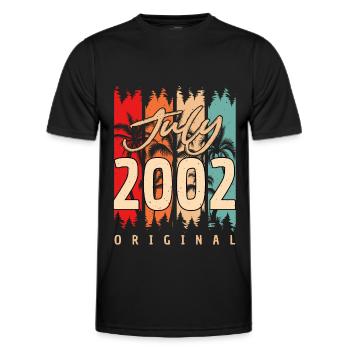 20 years in July 2002 - Men's Functional T-Shirt - black - Front - AI Model Male 178 dark (178cm)
