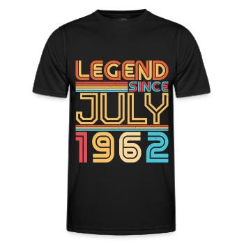 60e anniversaire juillet 1962 - T-shirt sport Homme - noir - Devant - AI Model Male 178 dark (178cm)