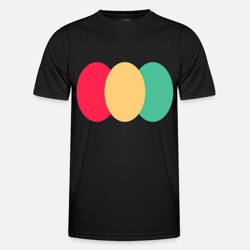 Three Oval- Red - Yellow - Green Men's Functional T-Shirt