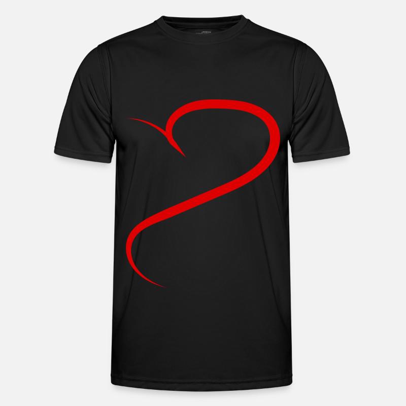 Half Red Heart Men's Functional T-Shirt