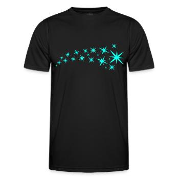 Mint green stars - Men's Functional T-Shirt - black - Front - AI Model Male 178 dark (178cm)