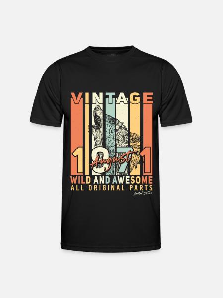 Retro 1971 August - Männer Funktions-T-Shirt - Schwarz