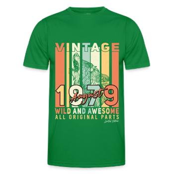 Mois de naissance Août 1979 - T-shirt sport Homme - vert - Devant - AI Model Male 178 dark (178cm)