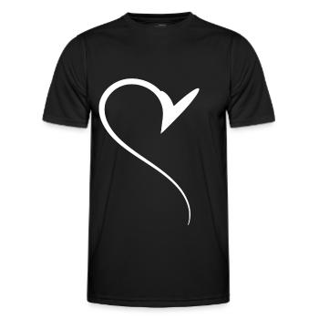 Halbes Weises Herz Simpel - Männer Funktions-T-Shirt - Schwarz - Vorne - AI Model Male 178 dark (178cm)