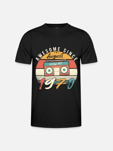 August 1970 Geschenkidee - Männer Funktions-T-Shirt - Schwarz