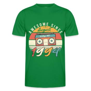 Mois de naissance Août 1994 - T-shirt sport Homme - vert - Devant - AI Model Male 178 dark (178cm)