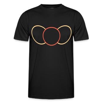 Ovale Jaune - Rouge - Jaune - T-shirt sport Homme - noir - Devant - AI Model Male 178 dark (178cm)