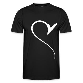 Halbes Weises Herz Simpel - Männer Funktions-T-Shirt - Schwarz - Vorne - AI Model Male 178 dark (178cm)