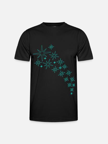 Stjerner Mint Green Design - Funktionsshirt til herrer - sort