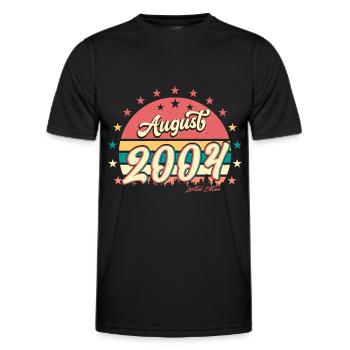 2004 Finally of legal age in August - Men's Functional T-Shirt - black - Front - AI Model Male 178 dark (178cm)