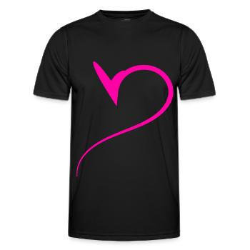 Halbes Pinkes Herz Simpel - Männer Funktions-T-Shirt - Schwarz - Vorne - AI Model Male 178 dark (178cm)