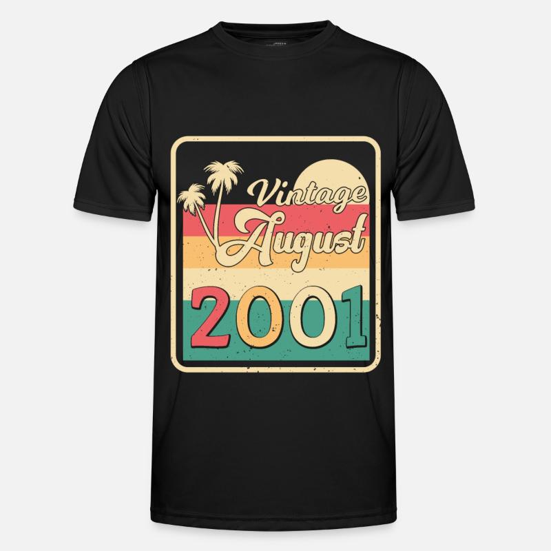 2001 August Retro - Männer Funktions-T-Shirt - Schwarz