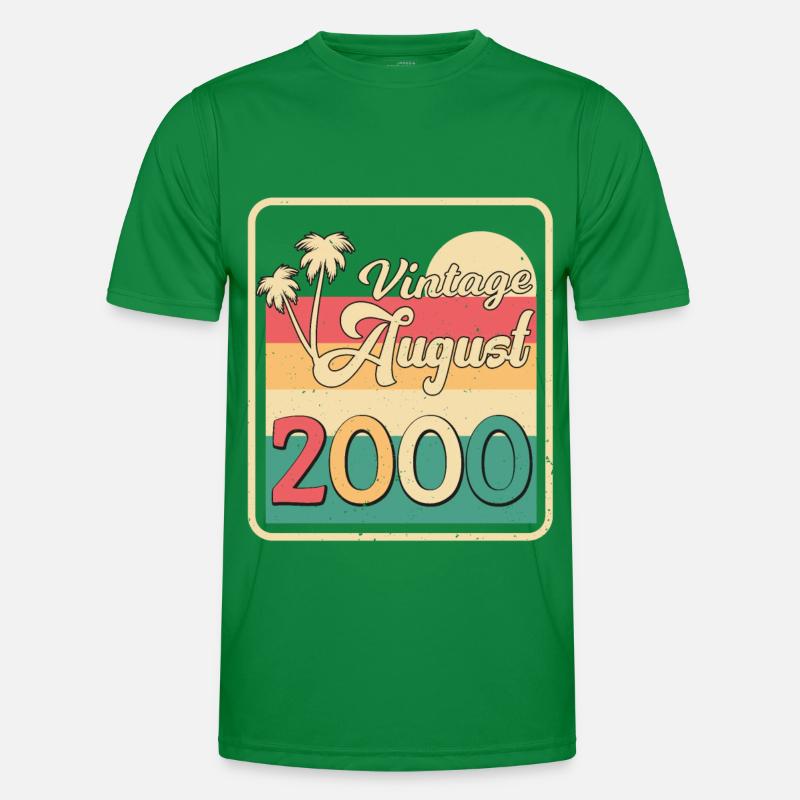 2000 August Retro Männer Funktions-T-Shirt