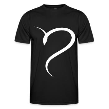 Halbes Weises Herz Simpel - Männer Funktions-T-Shirt - Schwarz - Vorne - AI Model Male 178 dark (178cm)