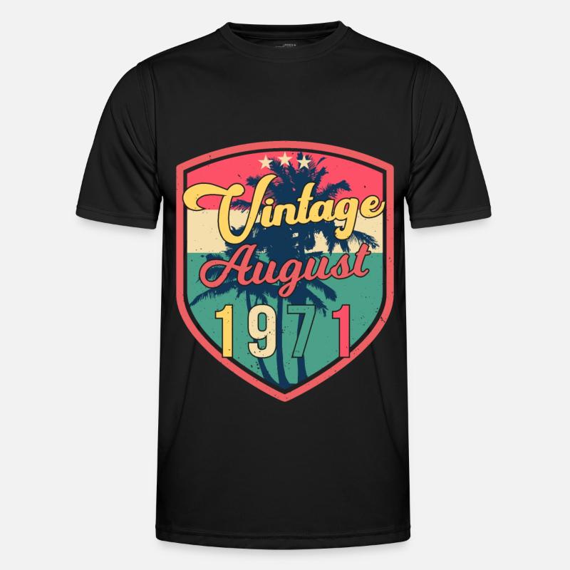 1971 August Retro - Männer Funktions-T-Shirt - Schwarz