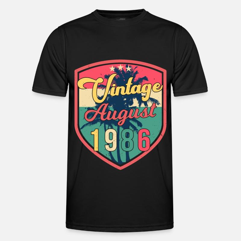 August 1986 Gift idea - Men's Functional T-Shirt - black