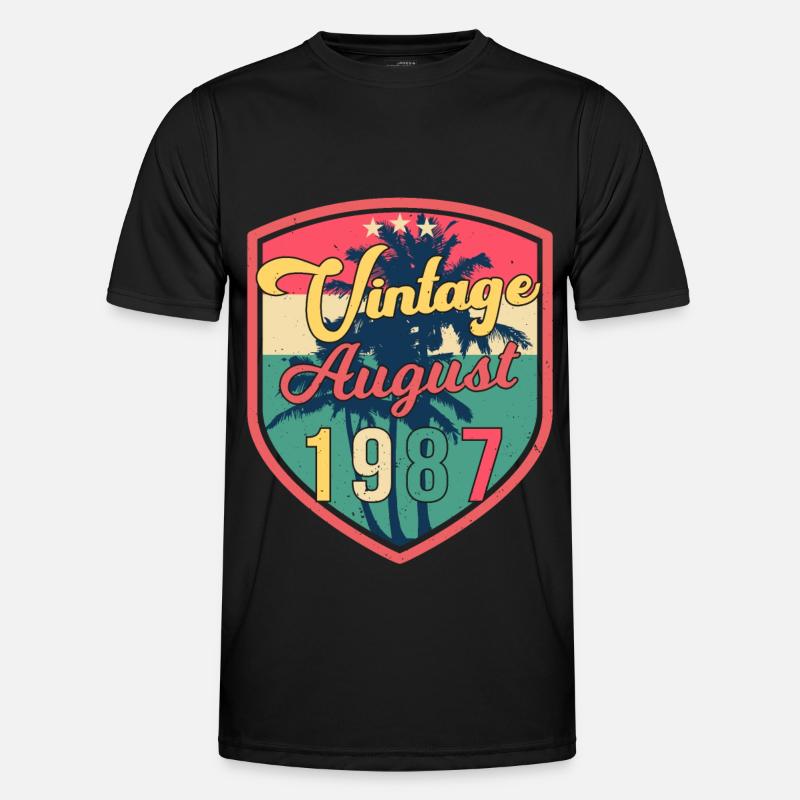 August 1987 Geschenkidee - Männer Funktions-T-Shirt - Schwarz
