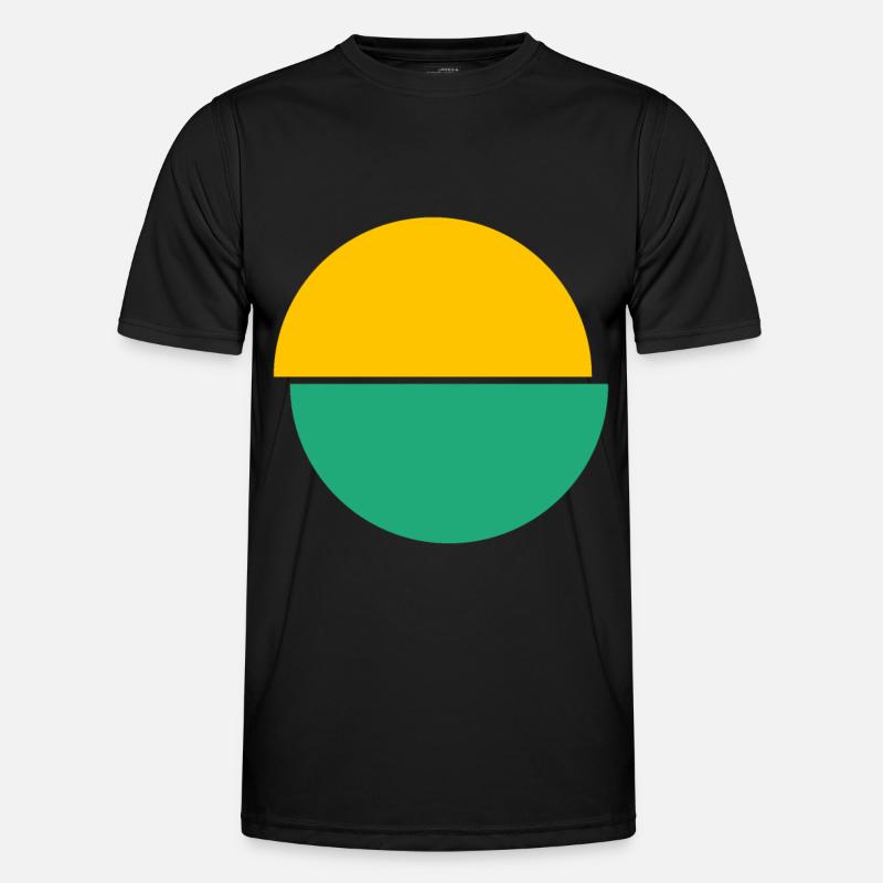 Split Circles Conception Jaune Et Vert T-shirt sport Homme
