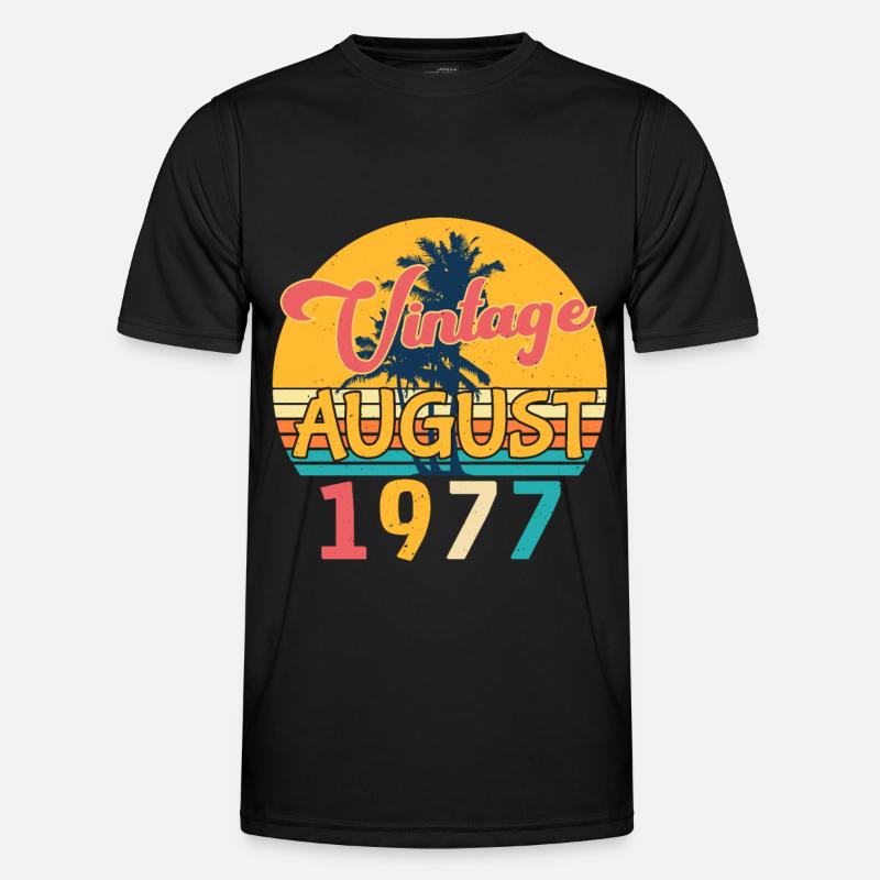 1977 August Retro - Männer Funktions-T-Shirt - Schwarz