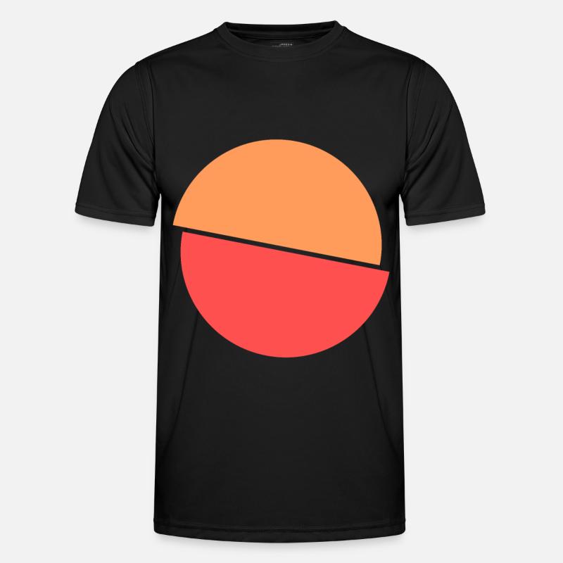 Geteilter Kringel Oranges Und Rotes Design Männer Funktions-T-Shirt