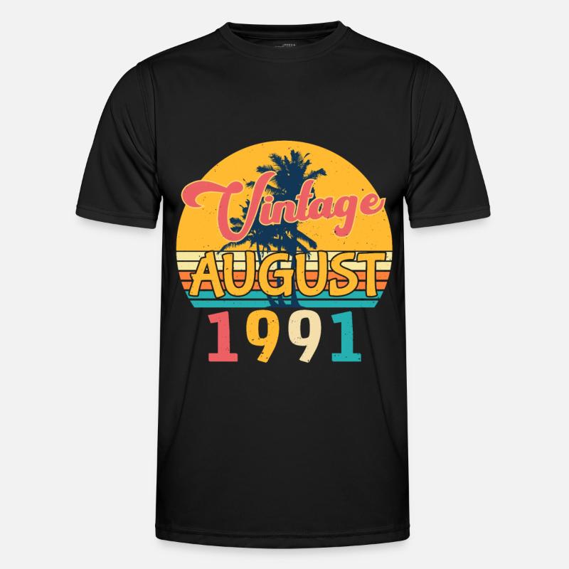 August 1991 Geschenkidee - Männer Funktions-T-Shirt - Schwarz