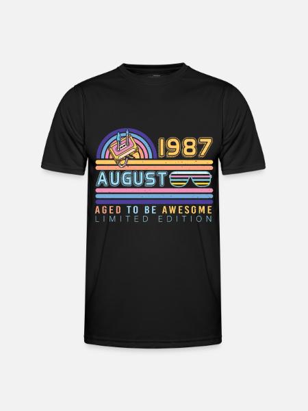 Geschenkidee August 1987 - Männer Funktions-T-Shirt - Schwarz